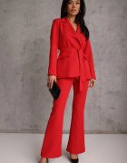 Made in Italy Compleu Roșu cu croială de costum cu Sacou cu Legătură și Pantaloni Falestra
