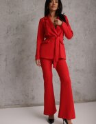 Made in Italy Compleu Roșu cu croială de costum cu Sacou cu Legătură și Pantaloni Falestra