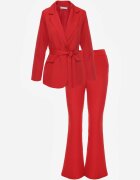 Made in Italy Compleu Roșu cu croială de costum cu Sacou cu Legătură și Pantaloni Falestra