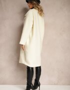 Made in Italy Palton Bej deschis Dublu Oversize din Lână Spolete