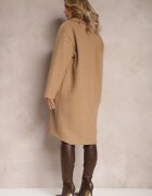 Made in Italy Palton Maro cu rând dublu oversize din lână Spolete