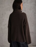 Made in Italy Pulover cu model striat din amestec de lână Stravina Maro
