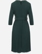 Made in Italy Rochie Verde închis Plisată cu croială evazată cu centură cu cataramă Annathiel