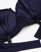 mag - net Sutien Push Up Bleumarin Decorat cu Dantelă Sonevia