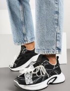 maira Adidași Negri cu Mărgele Fundă și Model Geometric Sarivela
