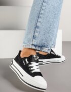 maira Adidași Negri cu Platformă cu Zirconii și Dantelă Nusilwen