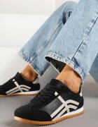 maira Adidași Negri Tip Clasici Tenisi Decorați Cu Cusături Zardiva