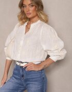 maja studio Cămașă Albă din bumbac cu broderie florală decorativă cu paiete Gonisia