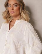 maja studio Cămașă Albă din bumbac cu broderie florală decorativă cu paiete Gonisia