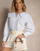maja studio Cămașă Albastru deschis din bumbac cu guler decorat Natulissa
