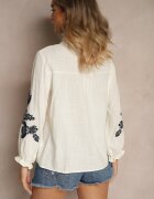 maja studio Cămașă Bej cu vâscoză bumbac și model brodat Analessa