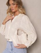 maja studio Cămașă Bej din Bumbac cu Broderie Florală Decorativă cu Paiete Gonisia
