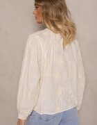 maja studio Cămașă Bej din Bumbac cu Broderie Florală Decorativă cu Paiete Gonisia