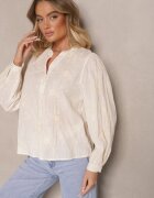 maja studio Cămașă Bej din Bumbac cu Broderie Florală Decorativă cu Paiete Gonisia