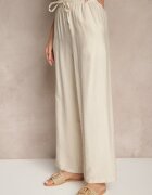 maja studio Compleu Bej Oversize din Viscoză Brodat Cămașă și Pantaloni Sadrianae