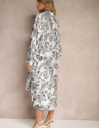 maja studio Rochie Albastră Florală Tip Cămașă din Viscoză Lisvesia