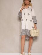 maja studio Rochie Bejă din Viscoză cu Model Abstract Nalalith