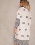 maja studio Rochie Bejă din Viscoză cu Model Abstract Nalalith