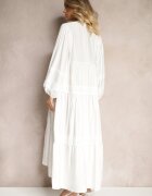 maja studio Rochie din viscoză albă Decorată cu dantelă Nelanira