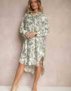 maja studio Rochie Verde Florală Tip cămașă din Viscoză Lisvesia