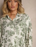 maja studio Rochie Verde Florală Tip cămașă din Viscoză Lisvesia