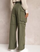 manosque Pantaloni Verzi Ampli High Waist în Stil Cargo Vomisal