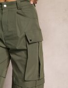 manosque Pantaloni Verzi Ampli High Waist în Stil Cargo Vomisal