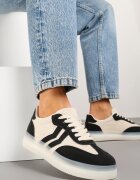 marquiiz Adidași Teniși Negru-Bej Decorați cu benzi Falovinia