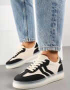 marquiiz Adidași Teniși Negru-Bej Decorați cu benzi Falovinia