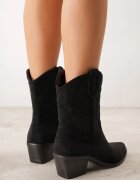 marquiiz Botine ciocate cu toc conic căptușite cu broderie Maddelena Negre