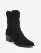 marquiiz Botine ciocate cu toc conic căptușite cu broderie Maddelena Negre