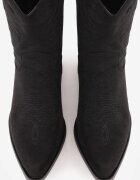 marquiiz Botine ciocate cu toc conic căptușite cu broderie Maddelena Negre