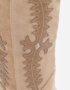 marquiiz Ciocate pe toc conic cu cusături decorative în stil western Nulia Bej închis