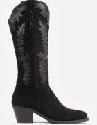 marquiiz Ciocate pe toc conic cu cusături decorative în stil western Nulia Negre