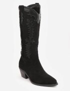 marquiiz Ciocate pe toc conic cu cusături decorative în stil western Nulia Negre