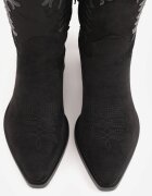 marquiiz Ciocate pe toc conic cu cusături decorative în stil western Nulia Negre