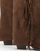 marquiiz Cizme Cowboy Maro cu toc conic cu carâmb imitând cracul pantalonului cu franjuri Monettea