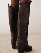 marquiiz Cizme cowboy Maro închis cu toc conic decorate cu zirconii Nalera