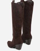 marquiiz Cizme cowboy Maro închis cu toc conic decorate cu zirconii Nalera
