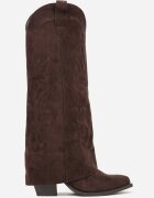 marquiiz Cizme Maro Cowboy cu Toc Conic cu Carâmb Întors cu Broderie Fenassa