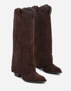 marquiiz Cizme Maro Cowboy cu Toc Conic cu Carâmb Întors cu Broderie Fenassa