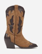marquiiz Cizme Maro Cowboy pe Toc Conic cu Tija Embosată Avrenne