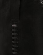 marquiiz Cizme pe toc conic cu carâmb răsfrânt cu textură de piele întoarsă și margine decorativă Leorley Negre