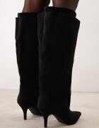 marquiiz Cizme pe toc stiletto cu carâmb cu efect stratificat Tonta Negre