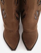 marquiiz Cizme tip cowboy cu carâmb ce imită piciorul decorate cu decupaje ajurate Nilmi Bej