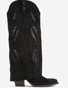 marquiiz Cizme tip cowboy cu carâmb ce imită piciorul decorate cu decupaje ajurate Nilmi Negre