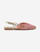 marquiiz Sandale Roz-Portocaliu Tip slingback cu fir metalic și parte superioară împletită Nilavalia