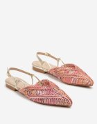 marquiiz Sandale Roz-Portocaliu Tip slingback cu fir metalic și parte superioară împletită Nilavalia