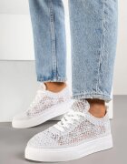 marquiiz Sneakers Albe din dantelă ajurată cu talpă groasă Nanessia