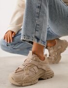 marquiiz Sneakers chunky pe platformă texturată cu emblemă în formă de inimă Chylera Bej închis